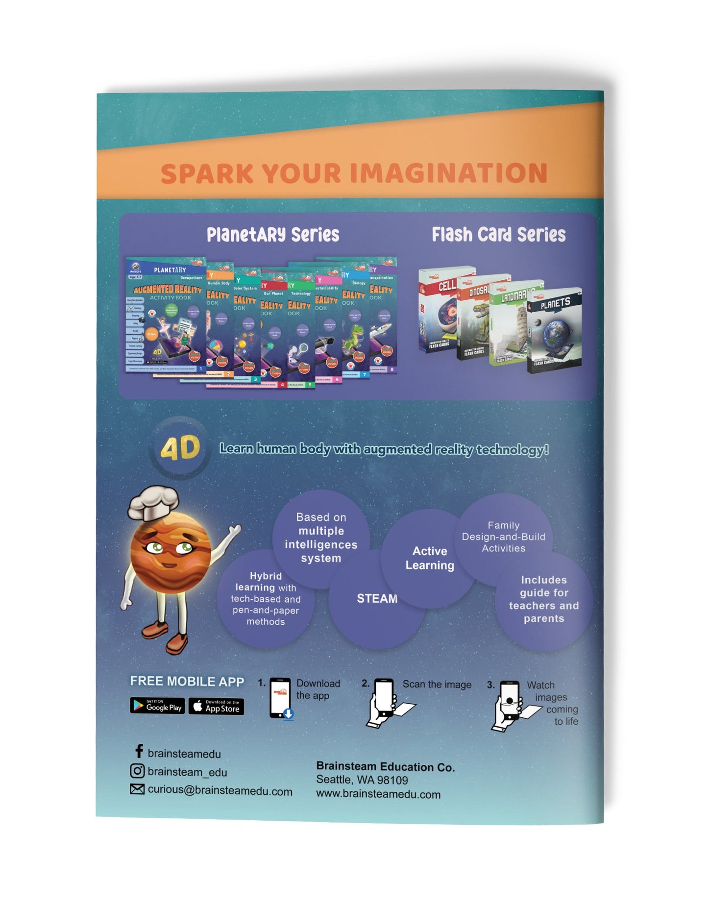 Augmented Reality Activity Book: Human Body Paperback - Brainsteam Education