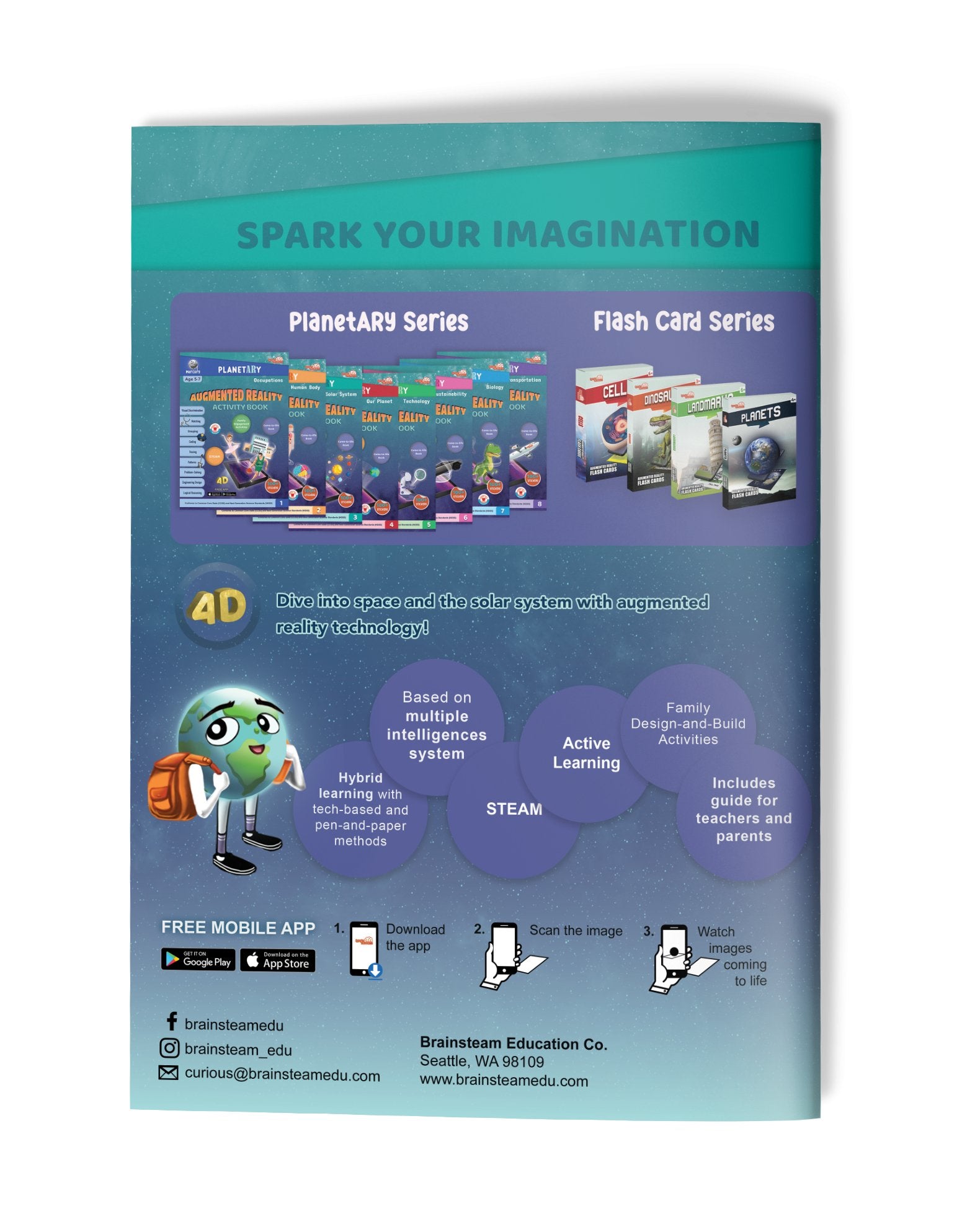 Augmented Reality Activity Book: Solar System Paperback - Brainsteam Education