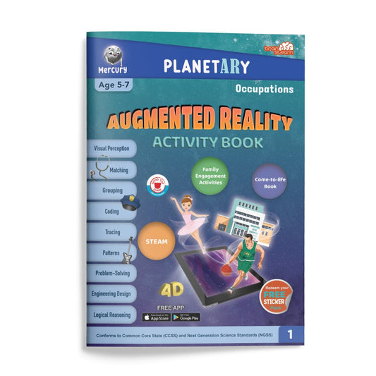 Augmented Reality Activity Book: Occupations Paperback - Brainsteam Education